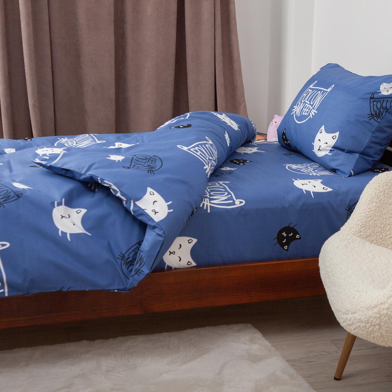 Постільна білизна ТЕП "Soft dreams" Кошенятка (сині), 50x70, підліткова - Фото 7