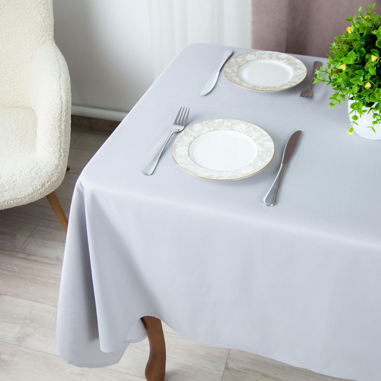 Tablecloth "Aquastop" water repellent Light Gray, 140x180 - Photo 3