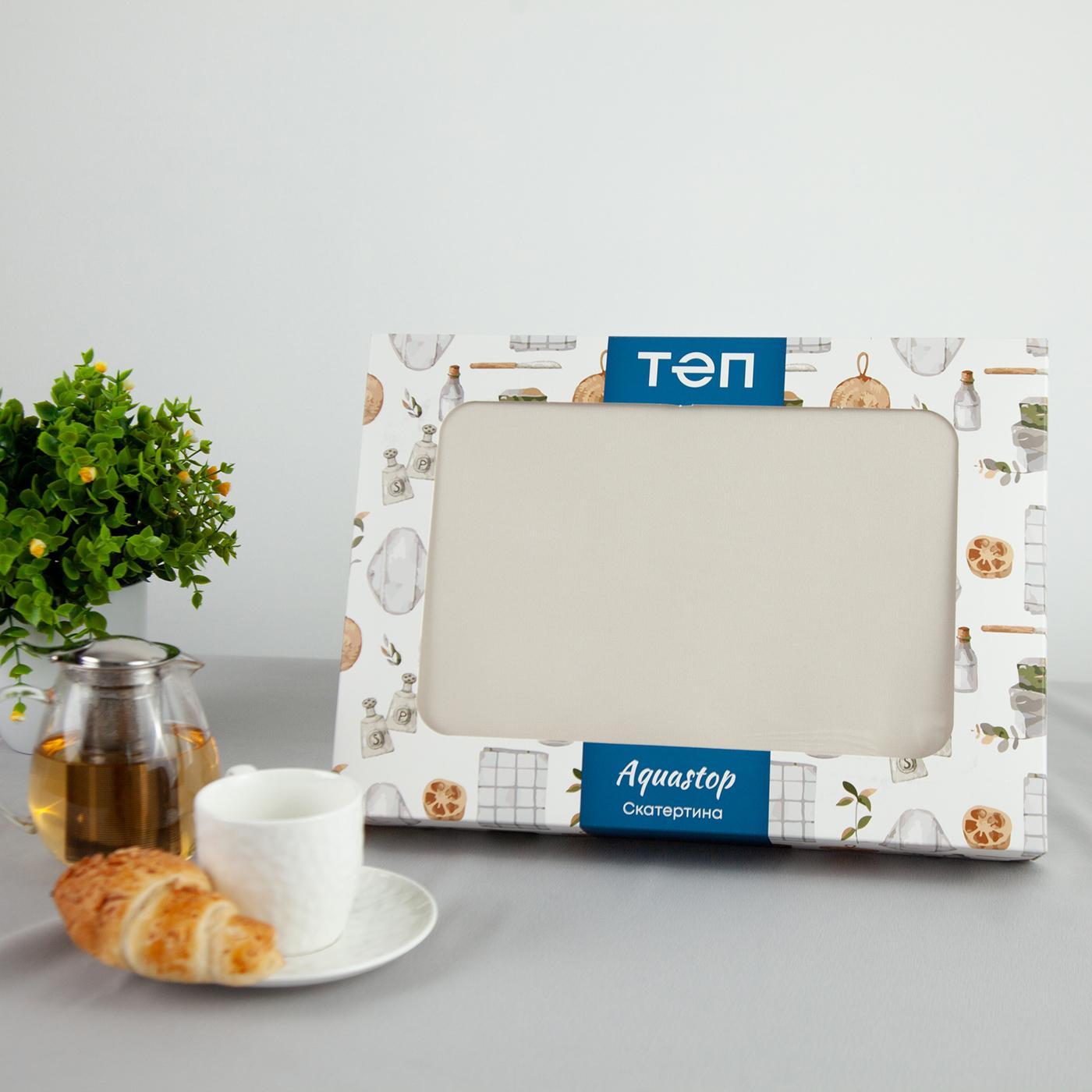 Tablecloth "Aquastop" water repellent Milky White, 150x150 - Photo 2