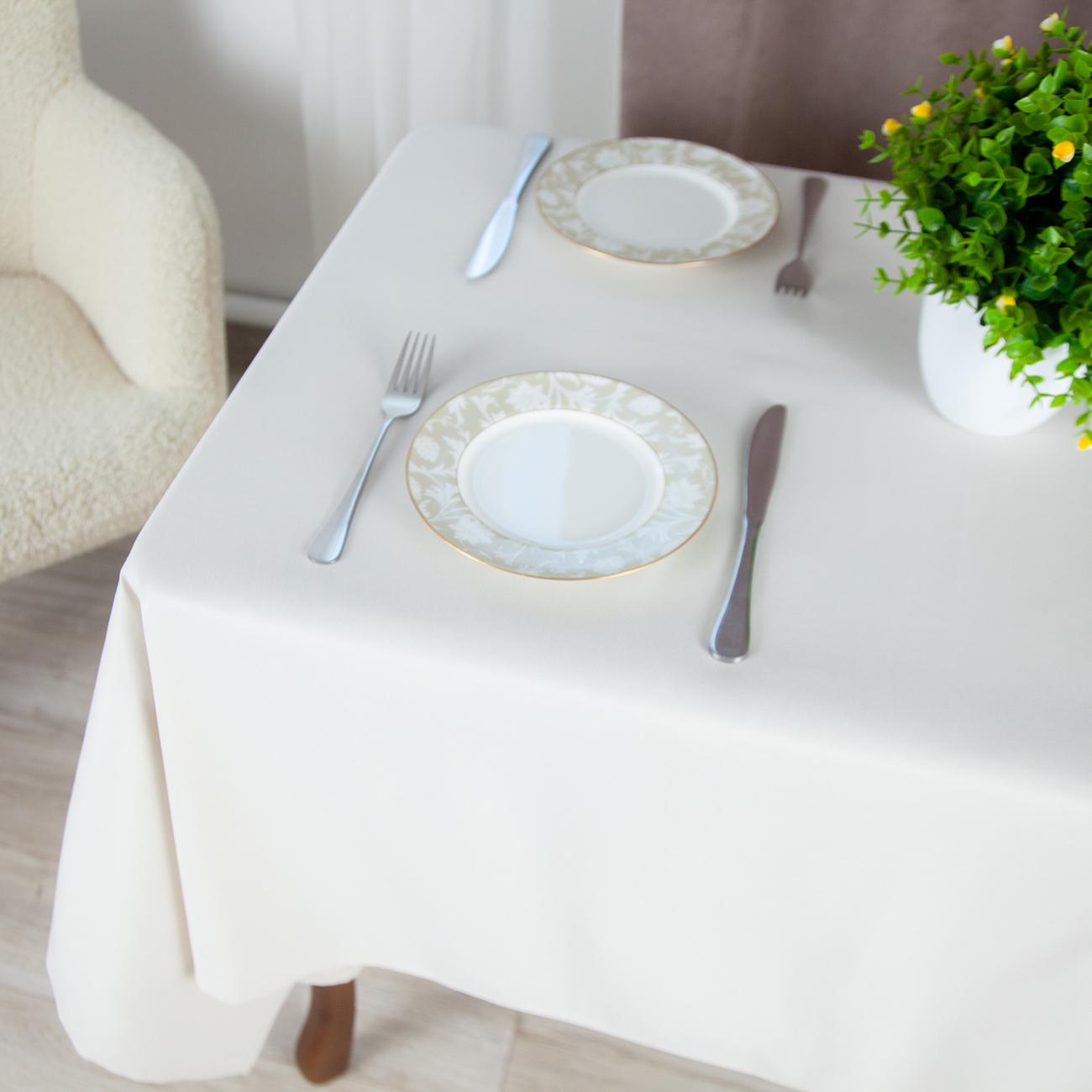 Tablecloth "Aquastop" water repellent Milky White, 150x150 - Photo 3
