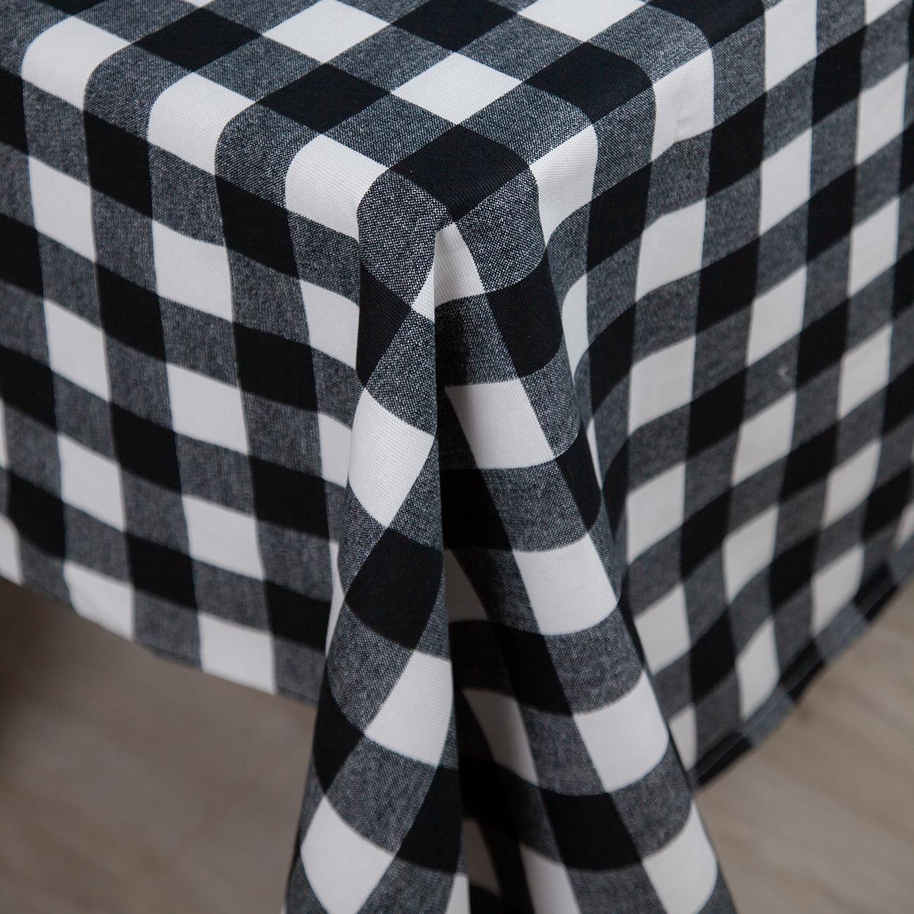 Tablecloth "Panama" water repellent Black Сheck, 160x200 - Photo 3