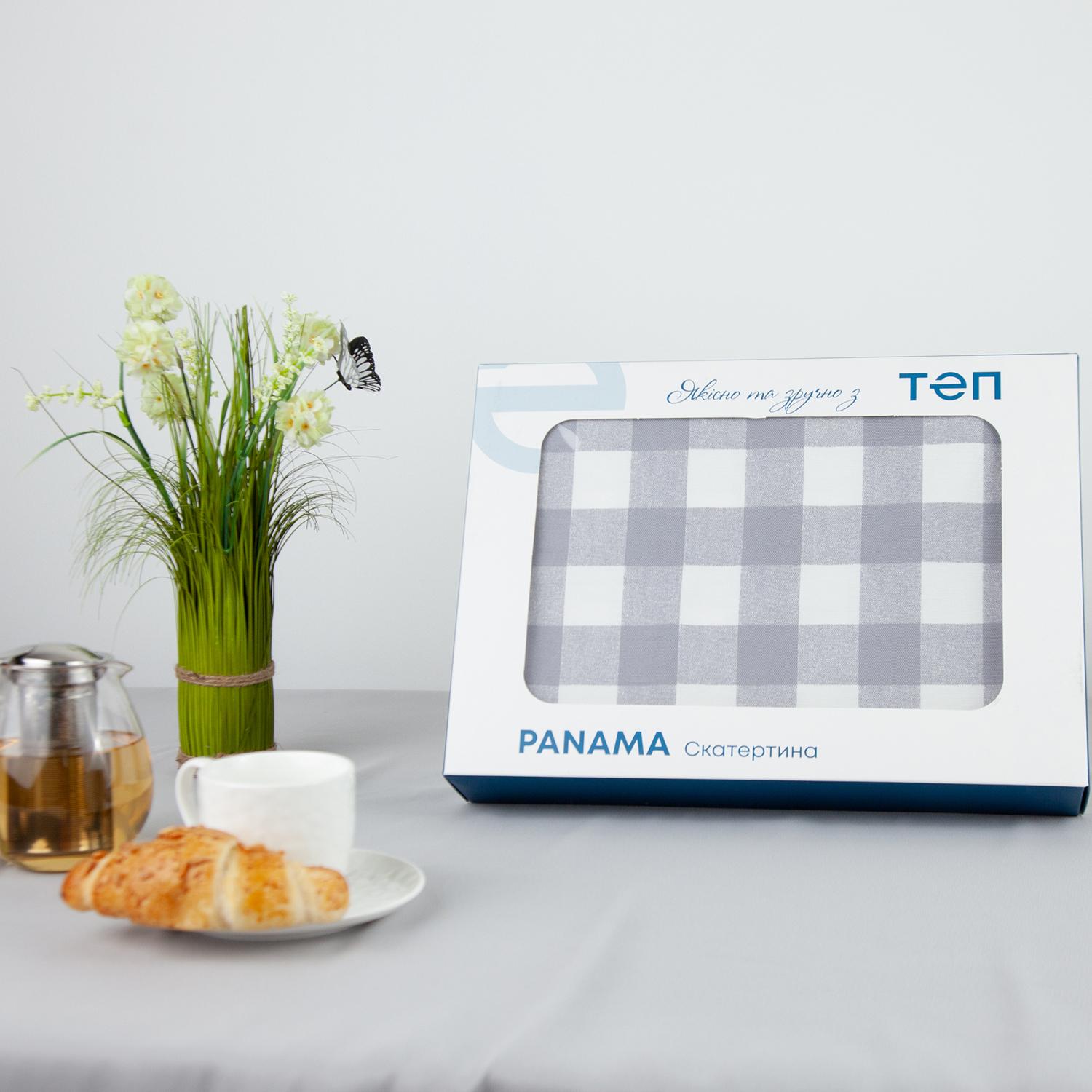 Tablecloth "Panama" water repellent Dark Gray Check, 160x200 - Photo 2