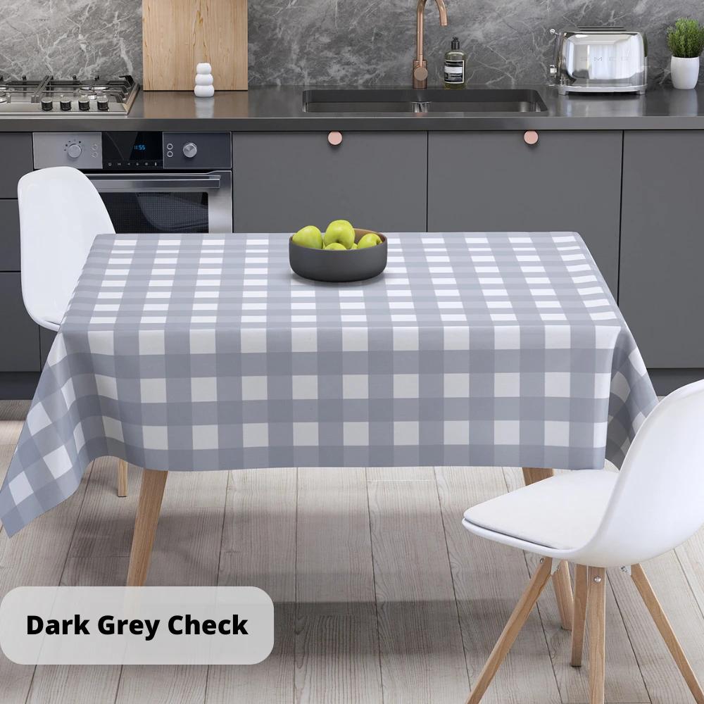 Tablecloth "Panama" water repellent Dark Gray Check