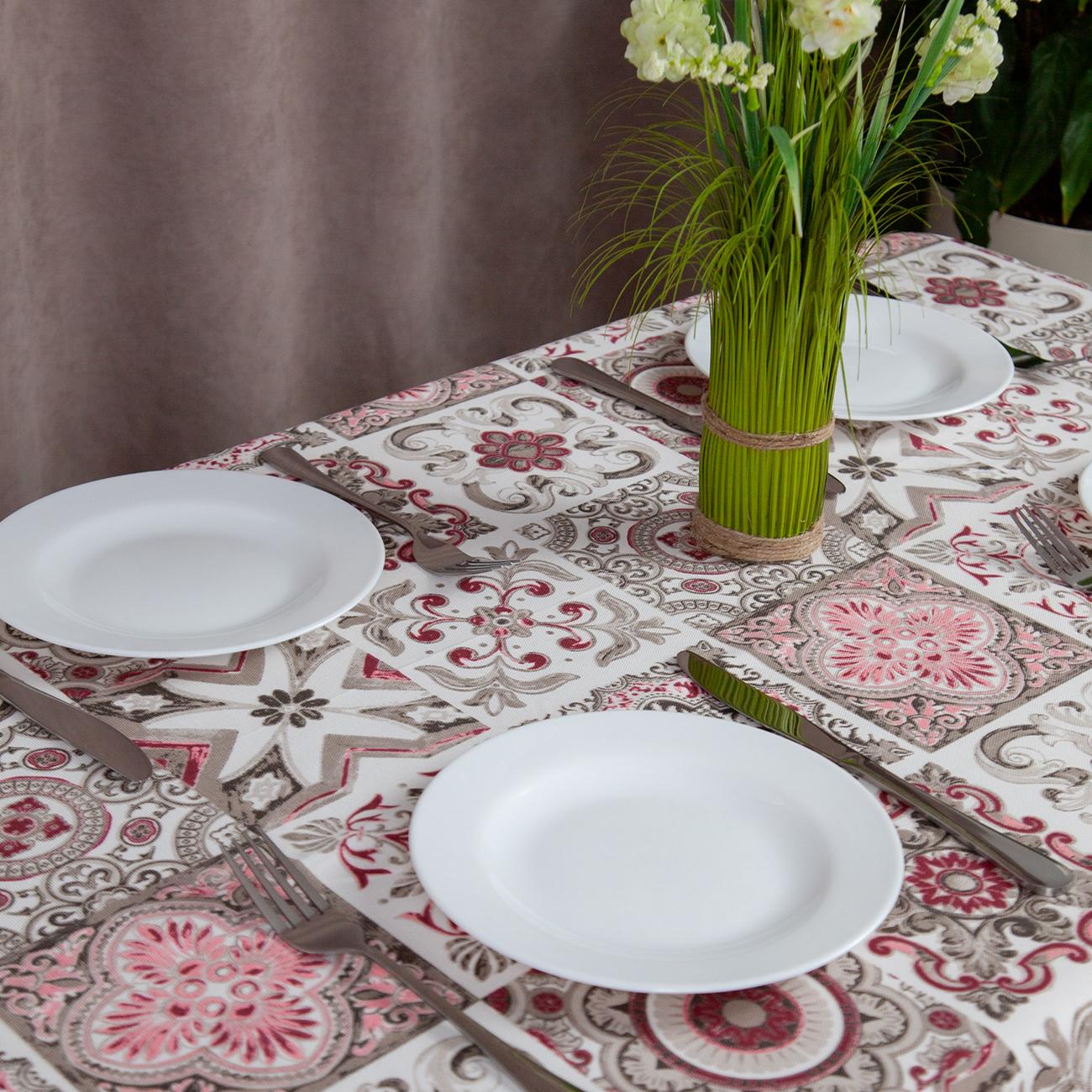 Tablecloth "Panama" water repellent Red Provence, 180x220 - Photo 4