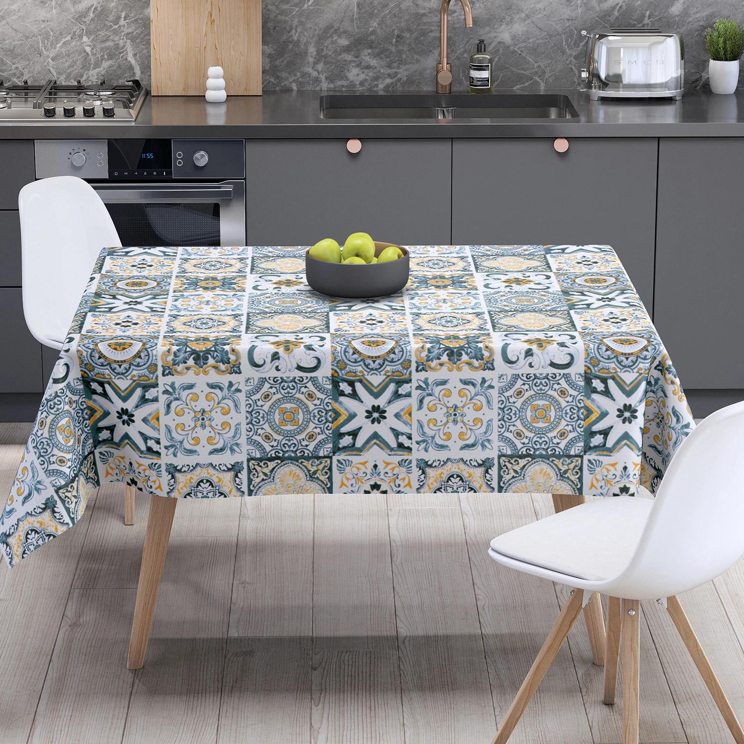 Tablecloth "Panama" water repellent Blue Provence
