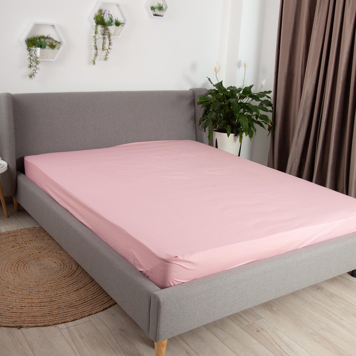 Sheet "NATHNENNYA" with an elastic band Pink, 140x200 - Photo 2