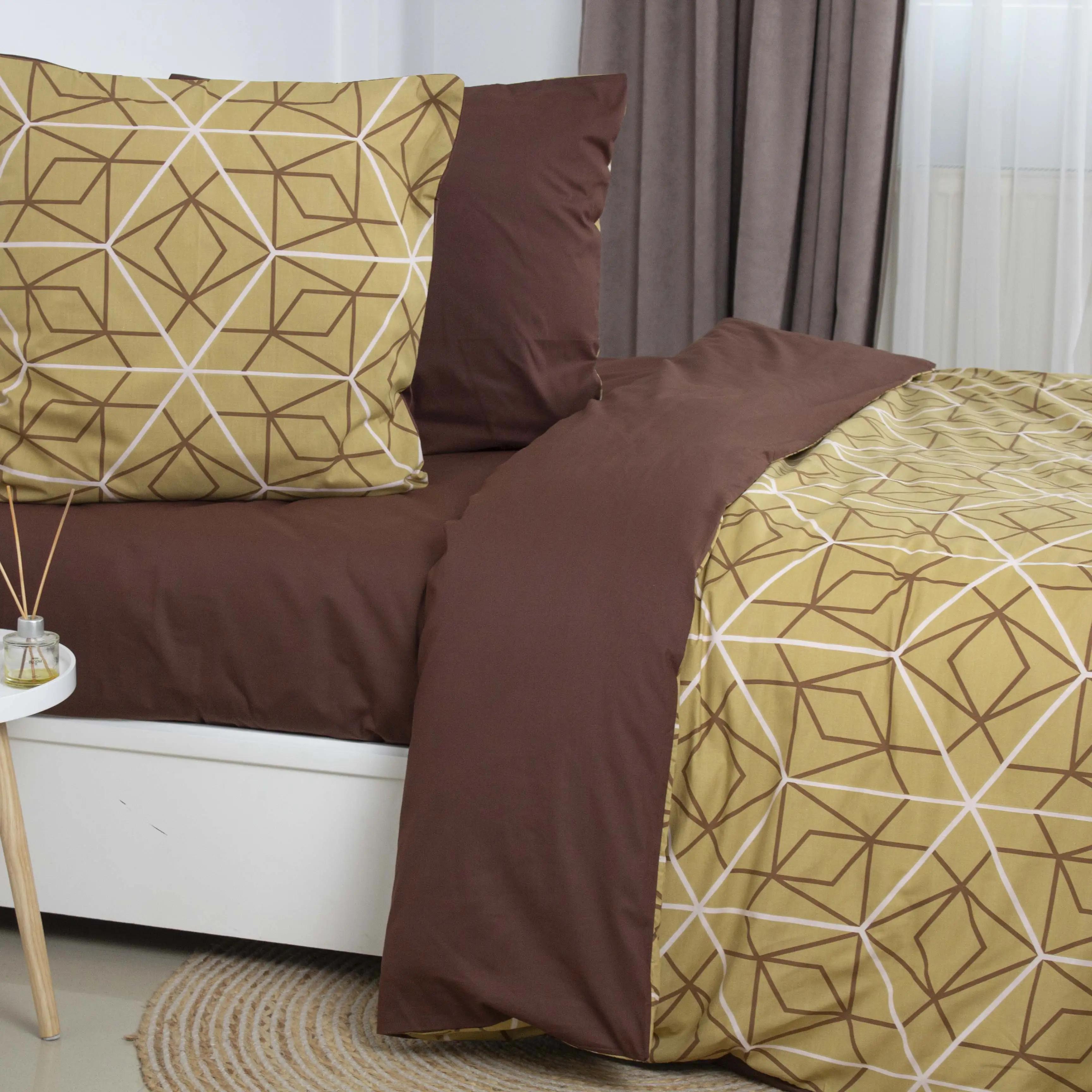 Комплект постільної білизни ТЕП "Happy Sleep" Bronze Grid, полуторна - Фото 3 Комплект постільної білизни ТЕП "Happy Sleep" Bronze Grid, полуторна - Фото 3