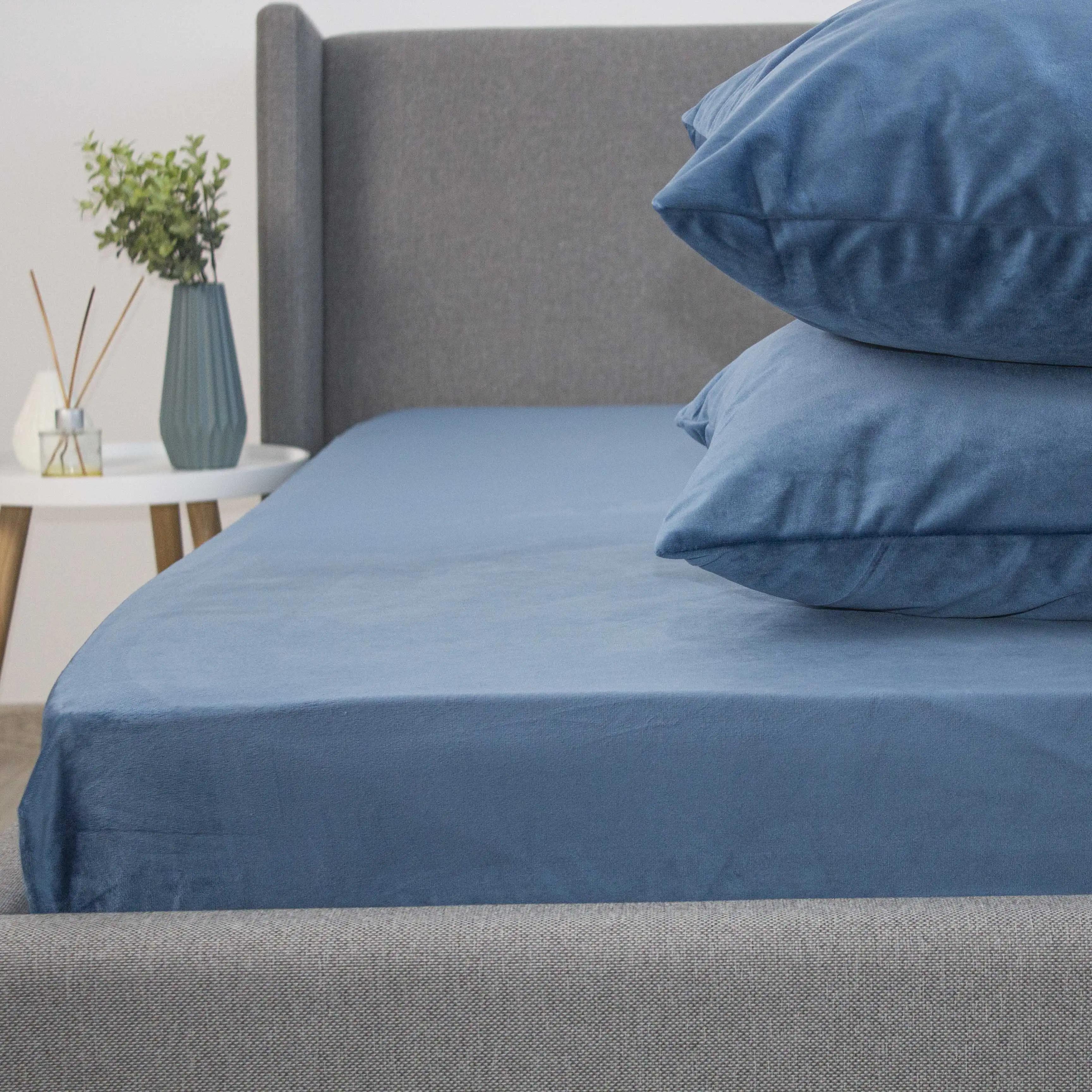 Простирадло ТЕП "VELOUR" з резинкою темно-синій, 160x200 - Фото 5 Простирадло ТЕП "VELOUR" з резинкою темно-синій, 160x200 - Фото 5