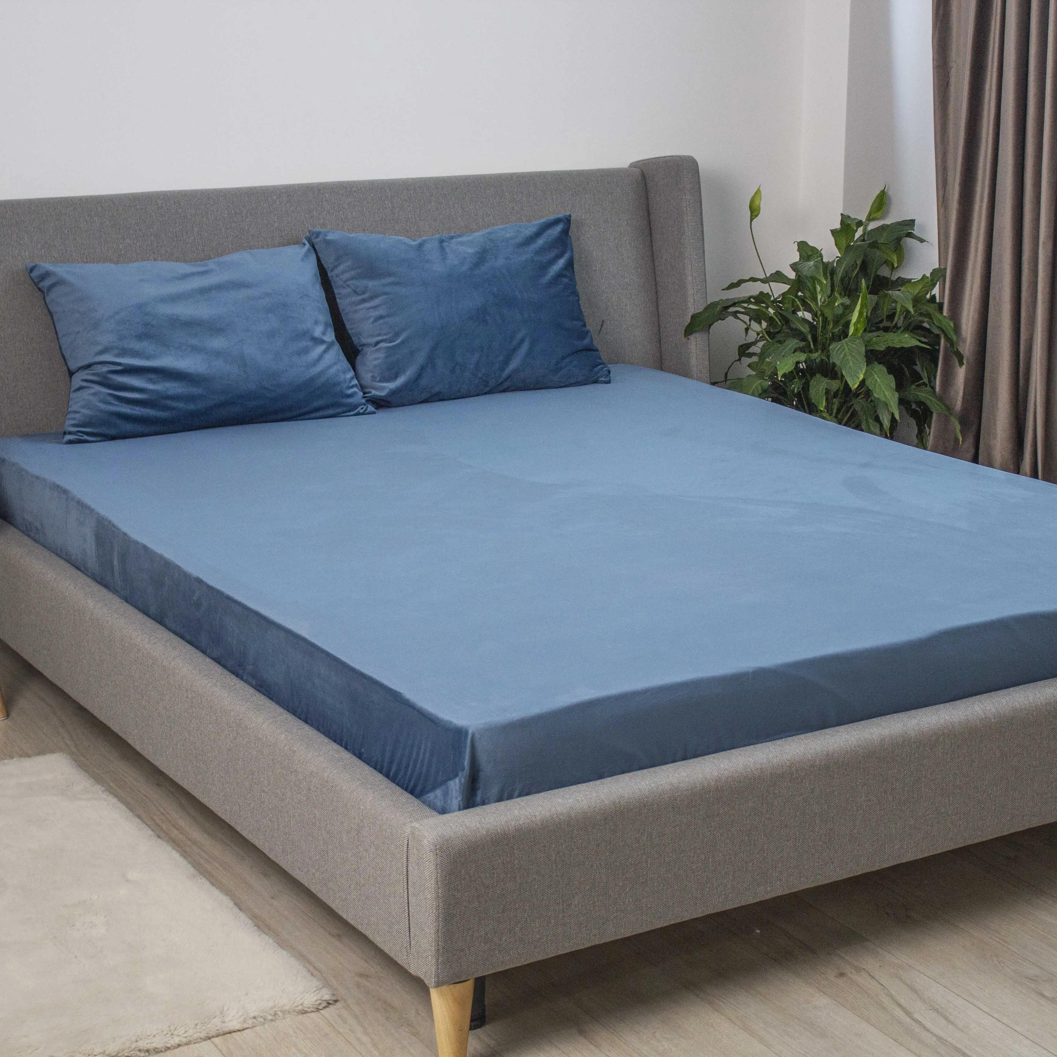 Простирадло ТЕП "VELOUR" з резинкою темно-синій, 160x200 - Фото 7 Простирадло ТЕП "VELOUR" з резинкою темно-синій, 160x200 - Фото 7