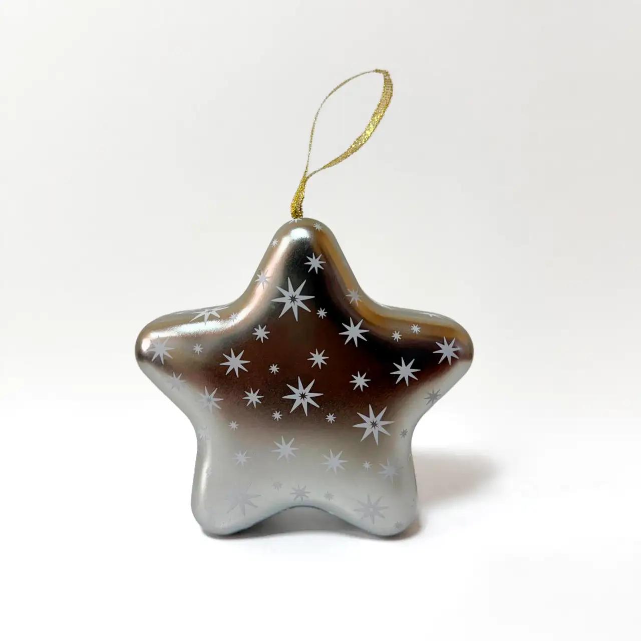 Подарункова коробка “Christmas Star”, металева, срібна Подарункова коробка “Christmas Star”, металева, срібна