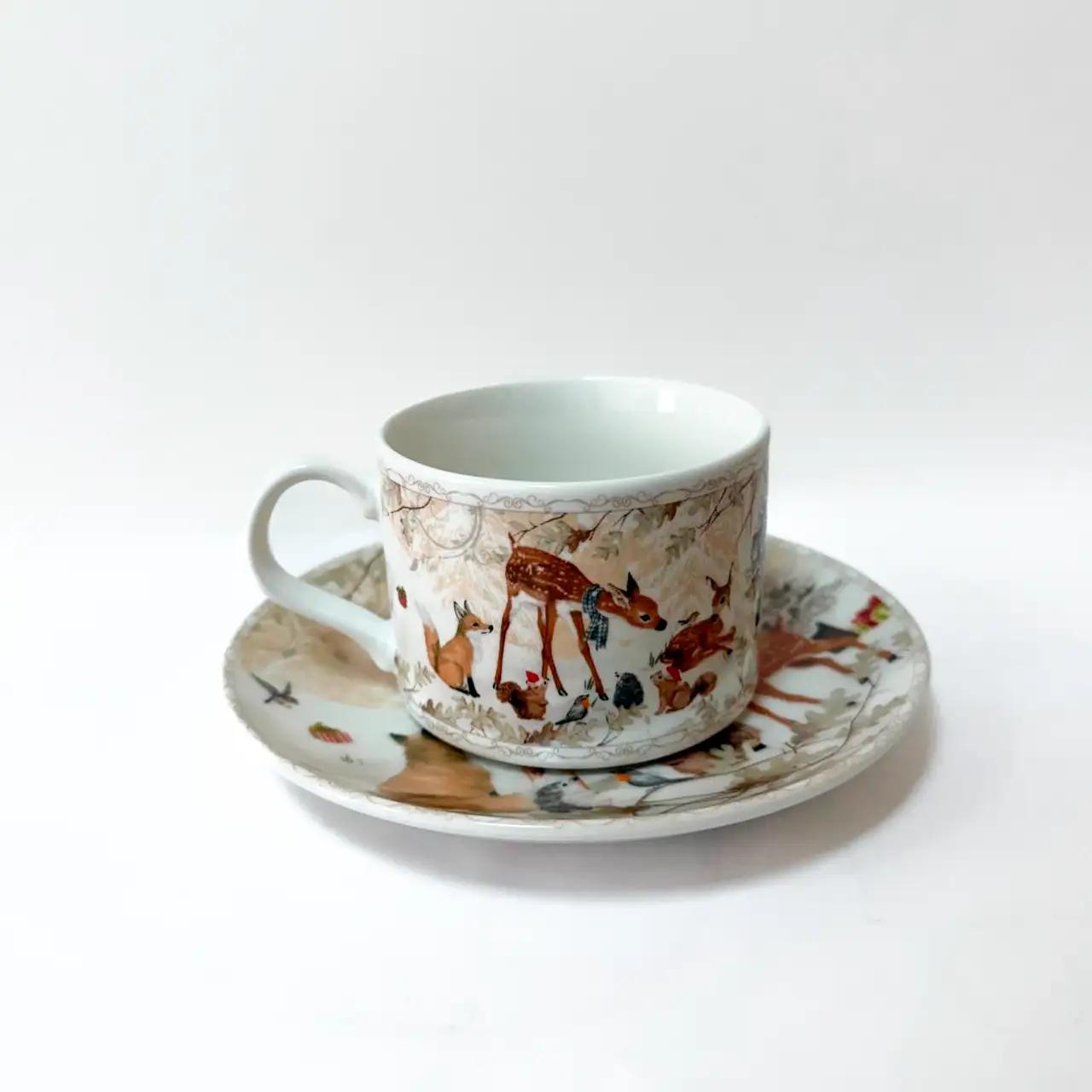 Чашка з блюдцем “Forest Tale”, 160 мл, кераміка Чашка з блюдцем “Forest Tale”, 160 мл, кераміка