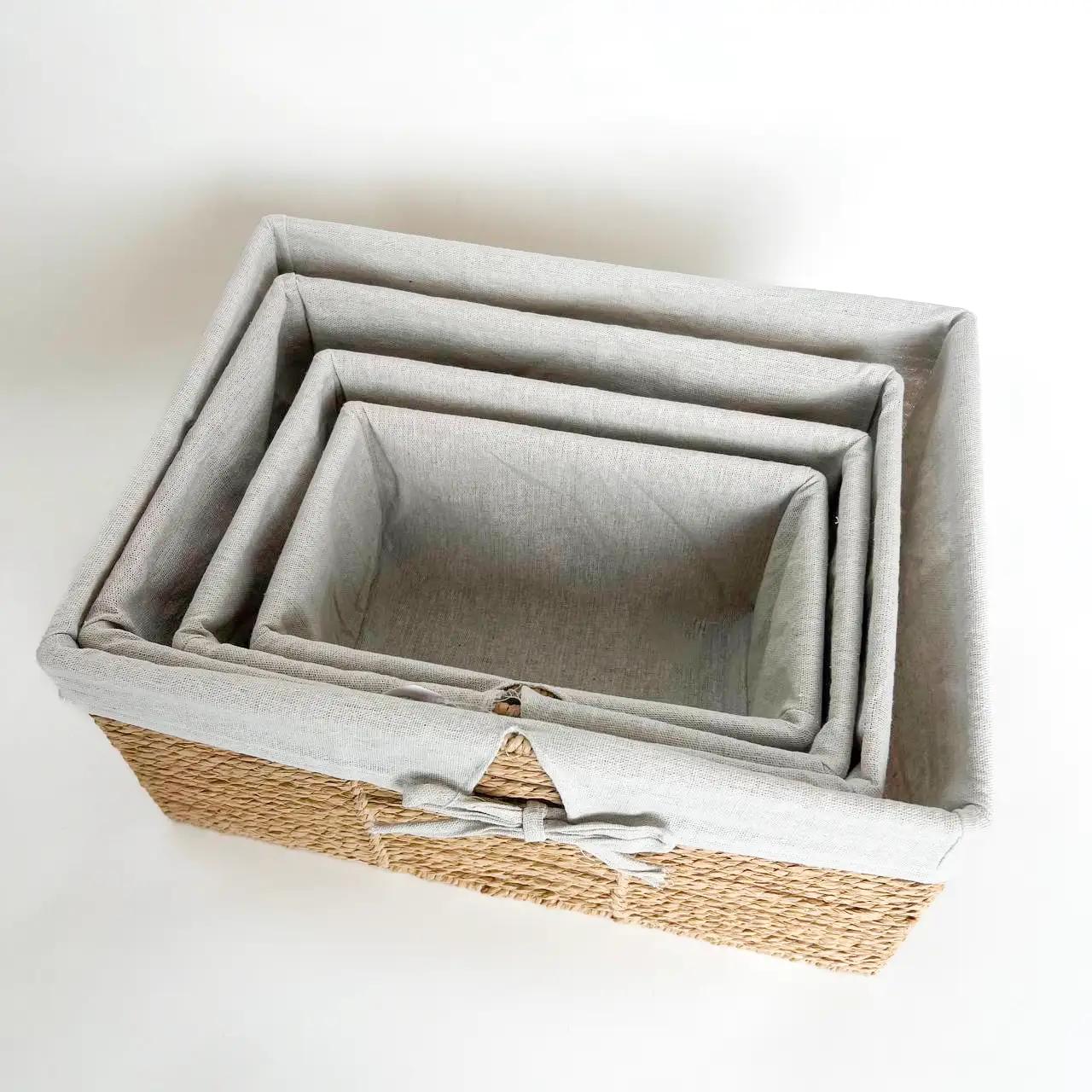 Комплект корзин для дома Linen Harmony, 4 шт, прямоугольные, молочные - Фото 2 Комплект корзин для дома Linen Harmony, 4 шт, прямоугольные, молочные - Фото 2