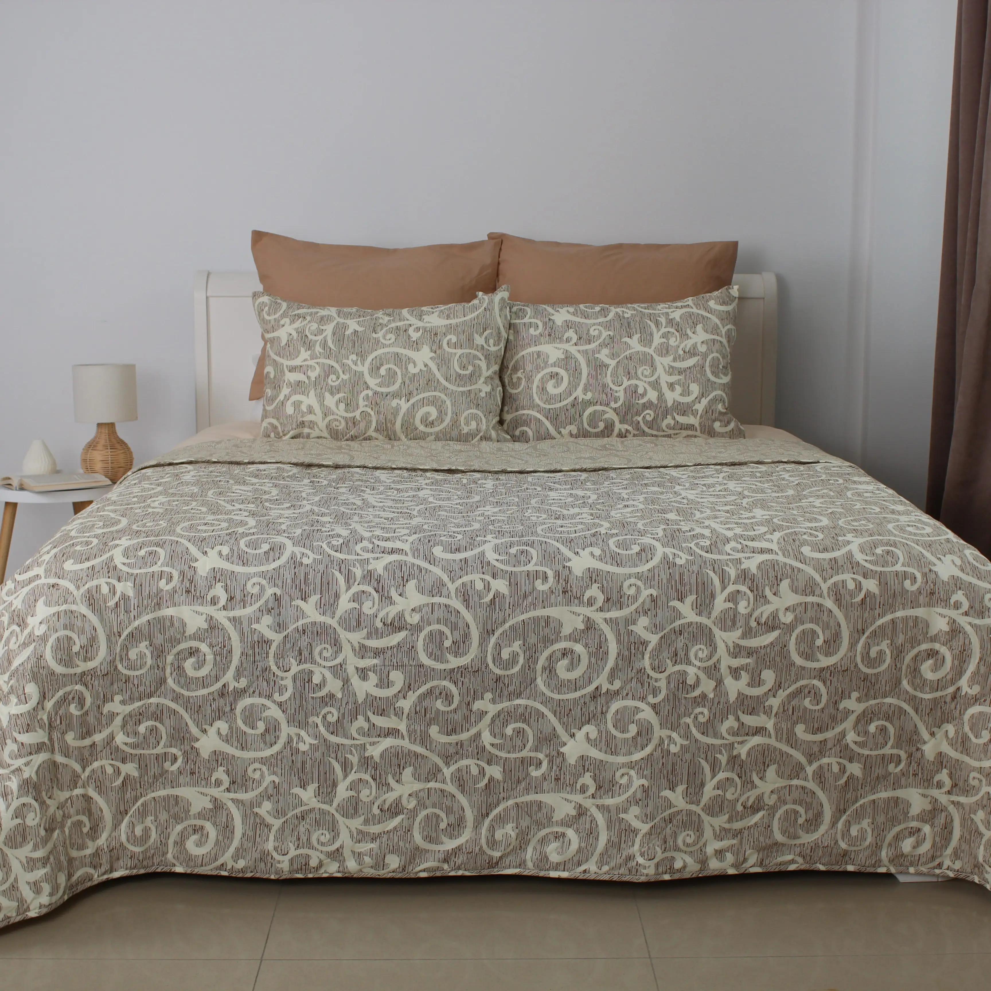 Bedspread TEP "ELEGANT COTTON" 2 pillowcases 50*70 sm Beige and White Bedspread TEP "ELEGANT COTTON" 2 pillowcases 50*70 sm Beige and White