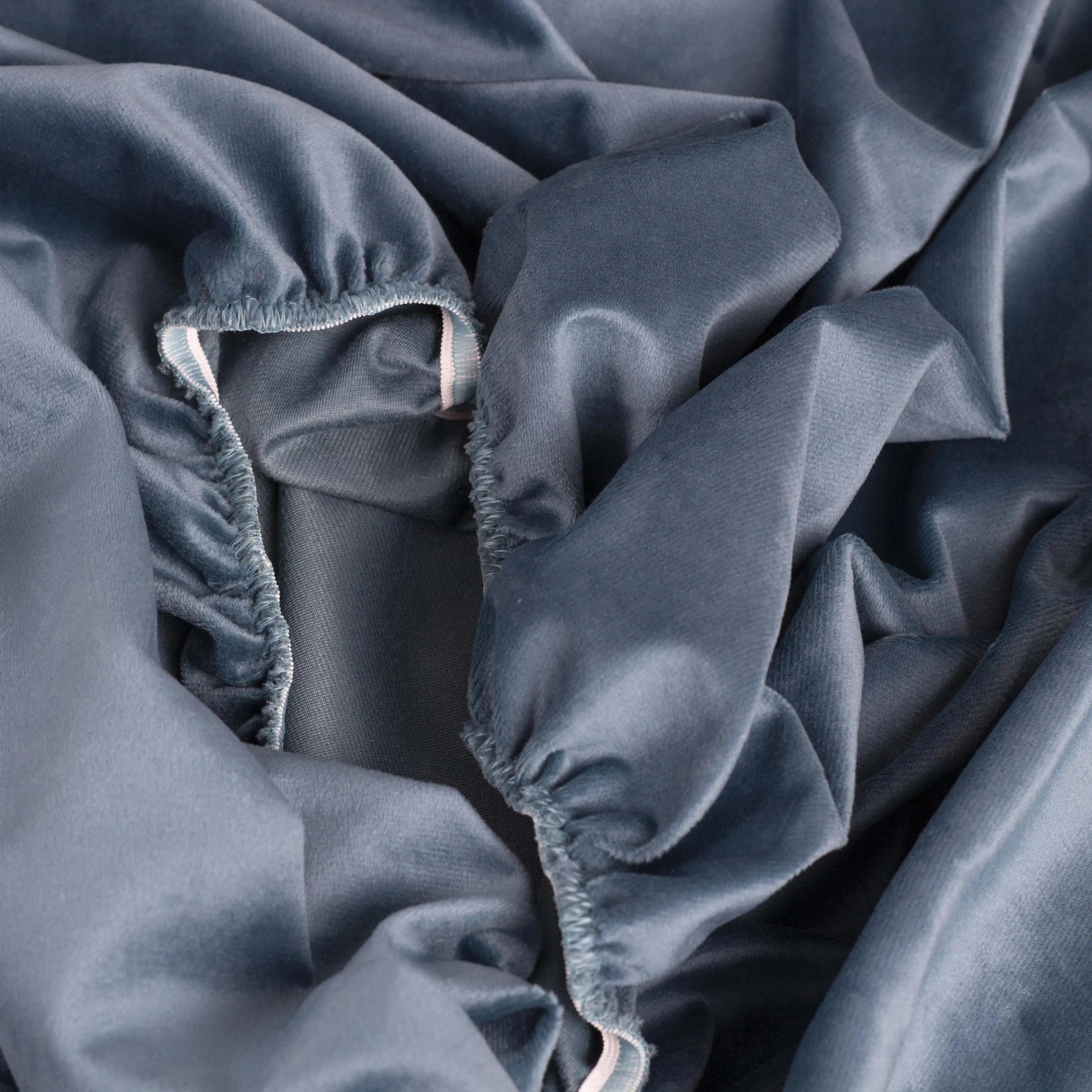 Sheet ТЕП VELOUR with an elastic band blue, 160x200 - Photo 5 Sheet ТЕП VELOUR with an elastic band blue, 160x200 - Photo 5