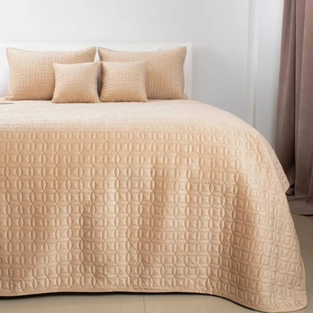 Bed Covers TEP "VELOUR" Golden beige/Rhombus round, 150x210 - Photo 3 Bed Covers TEP "VELOUR" Golden beige/Rhombus round, 150x210 - Photo 3