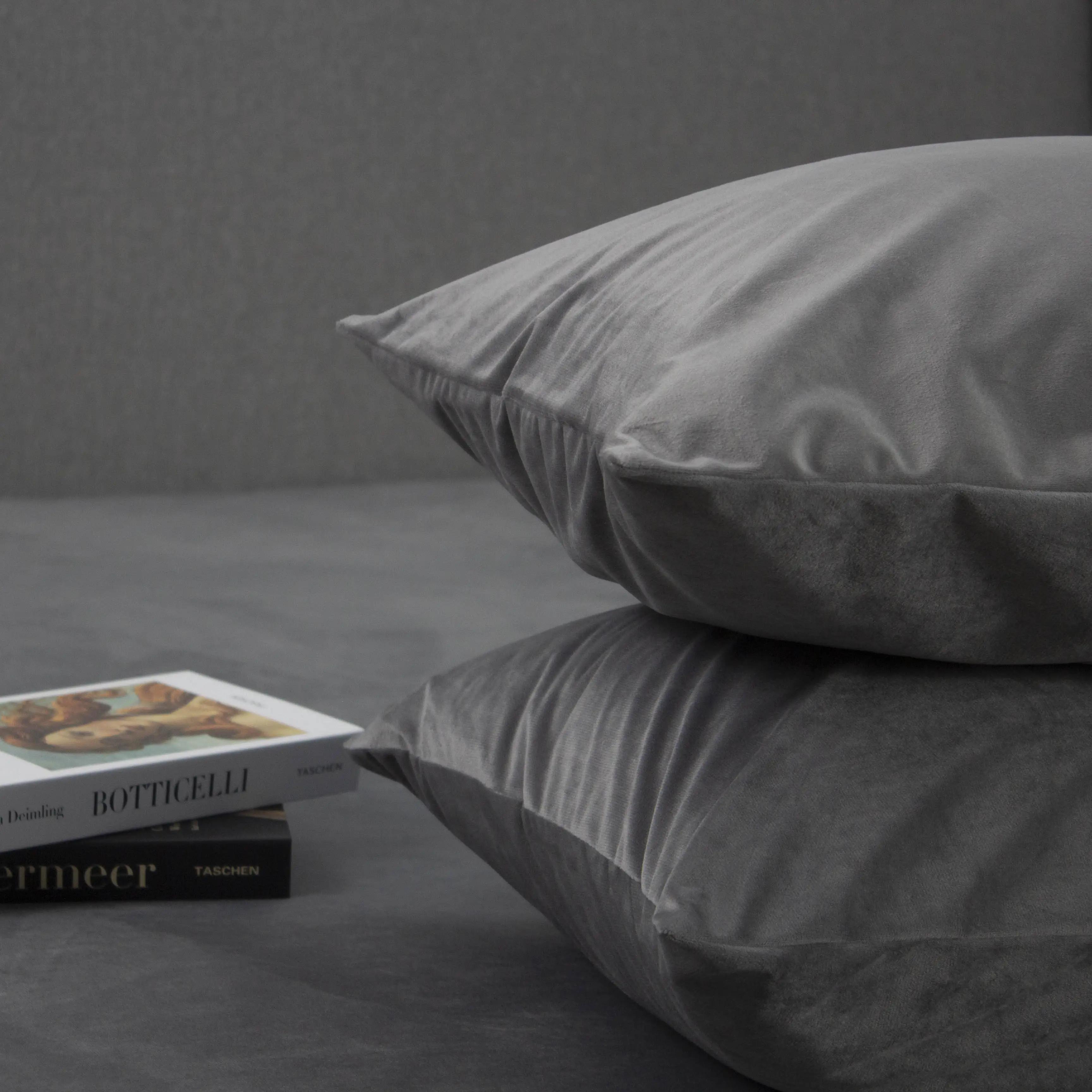 Decorative pillowcase TEP "VELOUR" 50x70 with a zipper, cut-to-shape Grey, 50x70 - Photo 2 Decorative pillowcase TEP "VELOUR" 50x70 with a zipper, cut-to-shape Grey, 50x70 - Photo 2