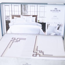 Комплект постельного белья "MARIBOR SATIN" Line Brown, 50х70 евро