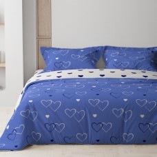 Комплект постельного белья "ТЕП" NAVY BLUE LOVE, 70X70 евро 