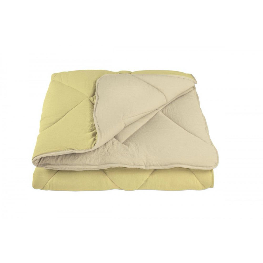 Одеяло "ALASKA" 180*210 см (450г/м2) (washed cotton) (Жовто-Оливковий темний (комбінований)