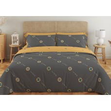 Комплект постельного белья ТЕП "Soft dreams" Grey and Orange, 70x70 семейный